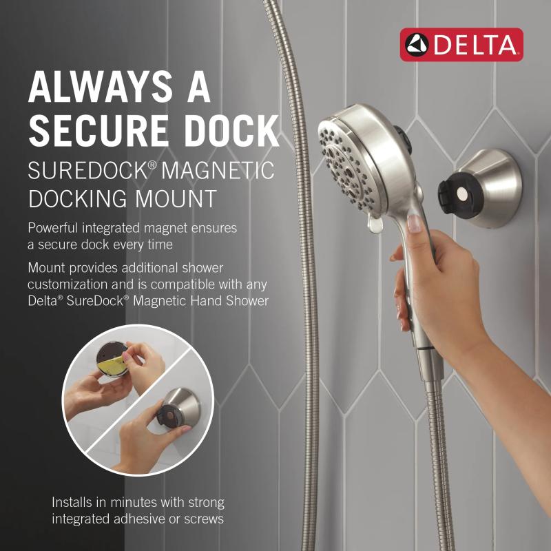 DELTA Universal Showering Components SureDock Magnetic Docking Mount — Lumicoat® Stainless