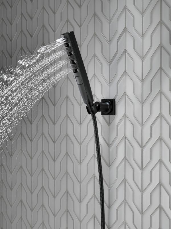 DELTA Universal Showering Components H2OKINETIC 4-Setting Wall Mount Hand Shower — Matte Black