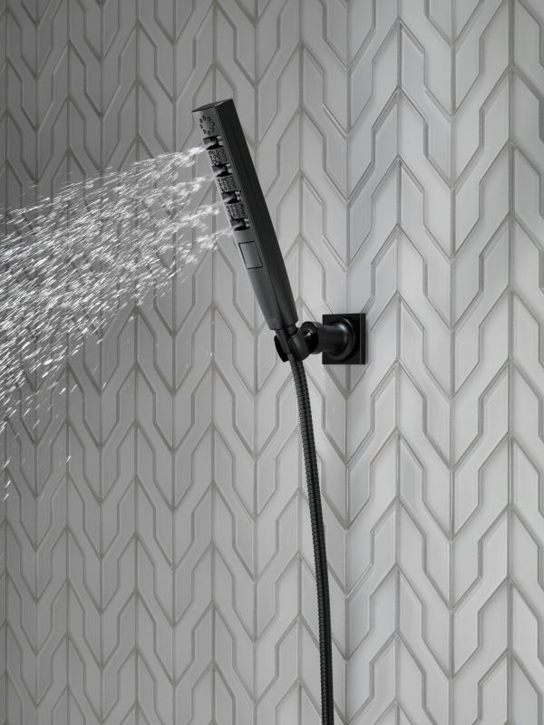 DELTA Universal Showering Components H2OKINETIC 4-Setting Wall Mount Hand Shower — Matte Black