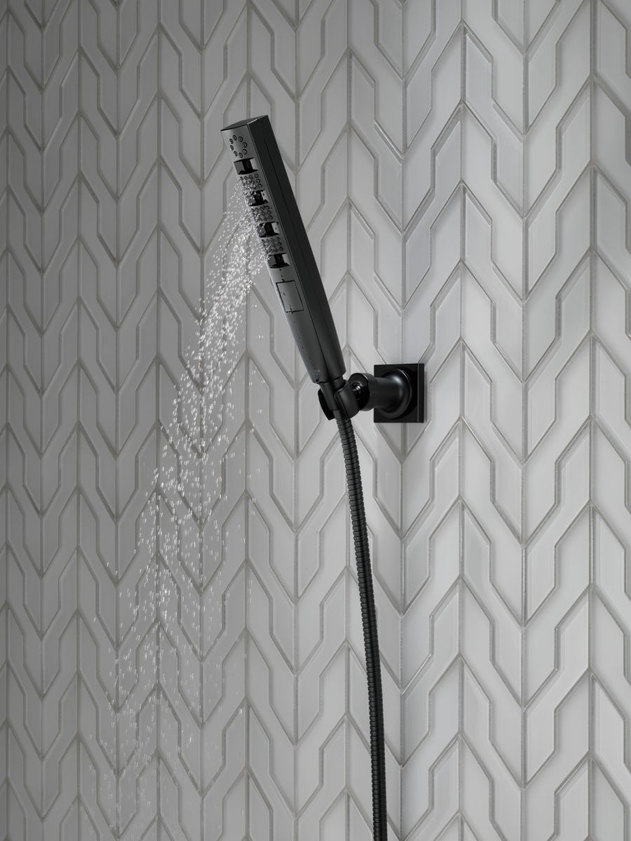 DELTA Universal Showering Components H2OKINETIC 4-Setting Wall Mount Hand Shower — Matte Black