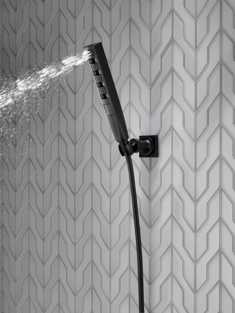 DELTA Universal Showering Components H2OKINETIC 4-Setting Wall Mount Hand Shower — Matte Black