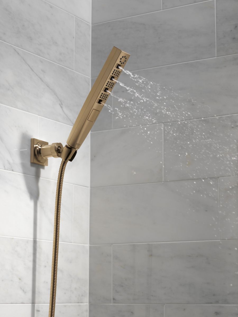 DELTA Universal Showering Components H2OKINETIC 4-Setting Wall Mount Hand Shower — Lumicoat® Champagne Bronze