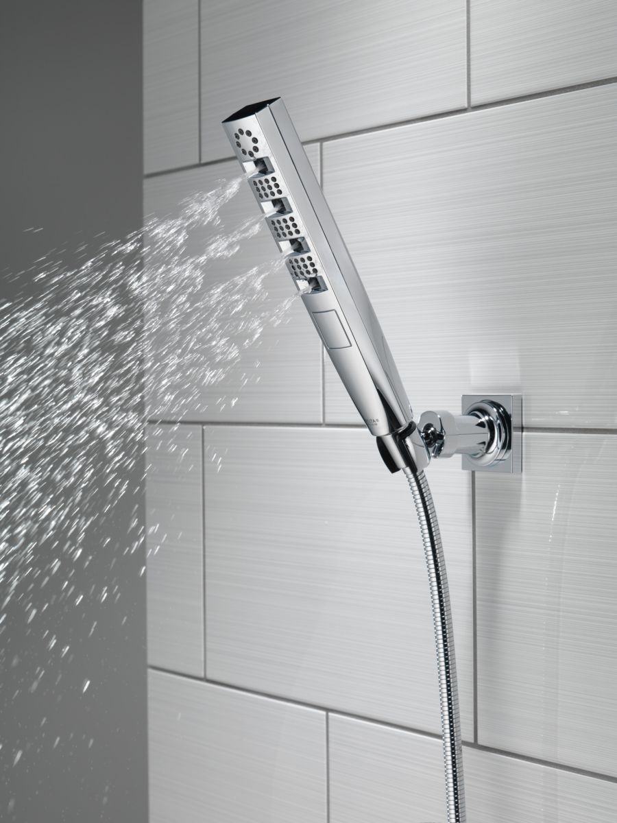 DELTA Universal Showering Components H2OKINETIC 4-Setting Wall Mount Hand Shower — Lumicoat® Chrome