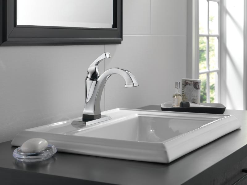 DELTA Dryden Touch2O Bathroom Faucet with Touchless Technology — Chrome
