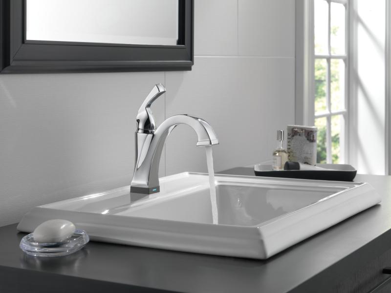 DELTA Dryden Touch2O Bathroom Faucet with Touchless Technology — Chrome