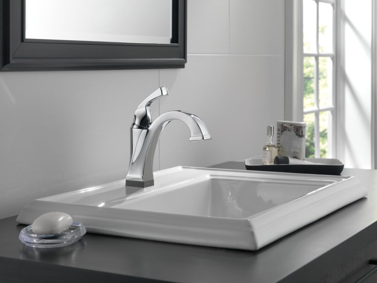 DELTA Dryden Touch2O Bathroom Faucet with Touchless Technology — Chrome