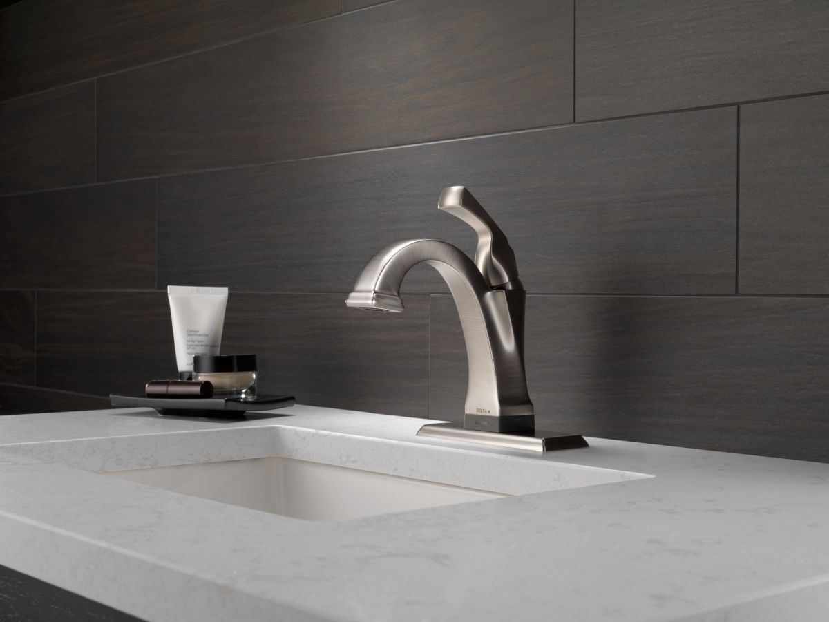 DELTA Dryden Touch2O Bathroom Faucet with Touchless Technology — Stainless