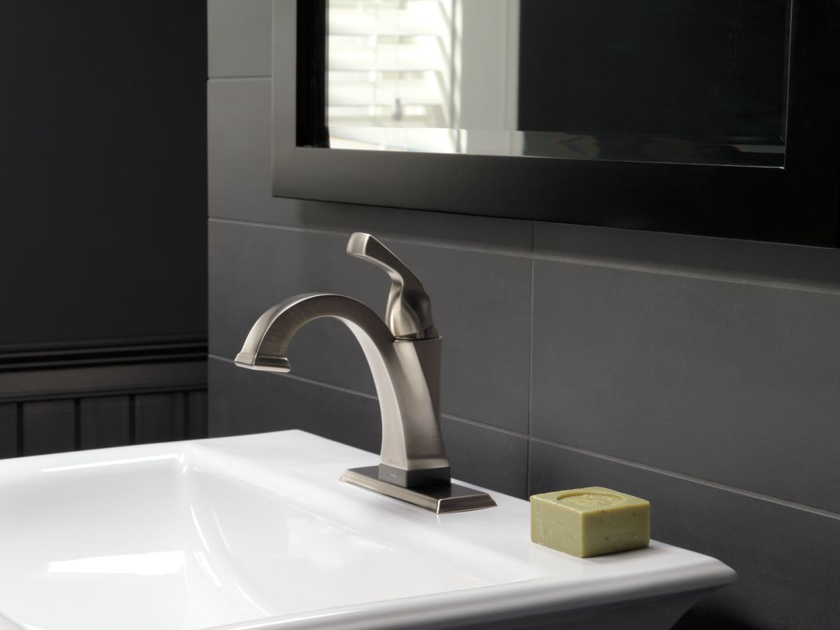 DELTA Dryden Touch2O Bathroom Faucet with Touchless Technology — Stainless