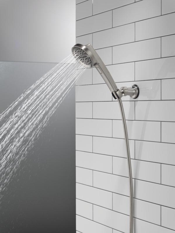 DELTA Universal Showering Components 3-Setting Wall Mount Handshower — Lumicoat® Stainless