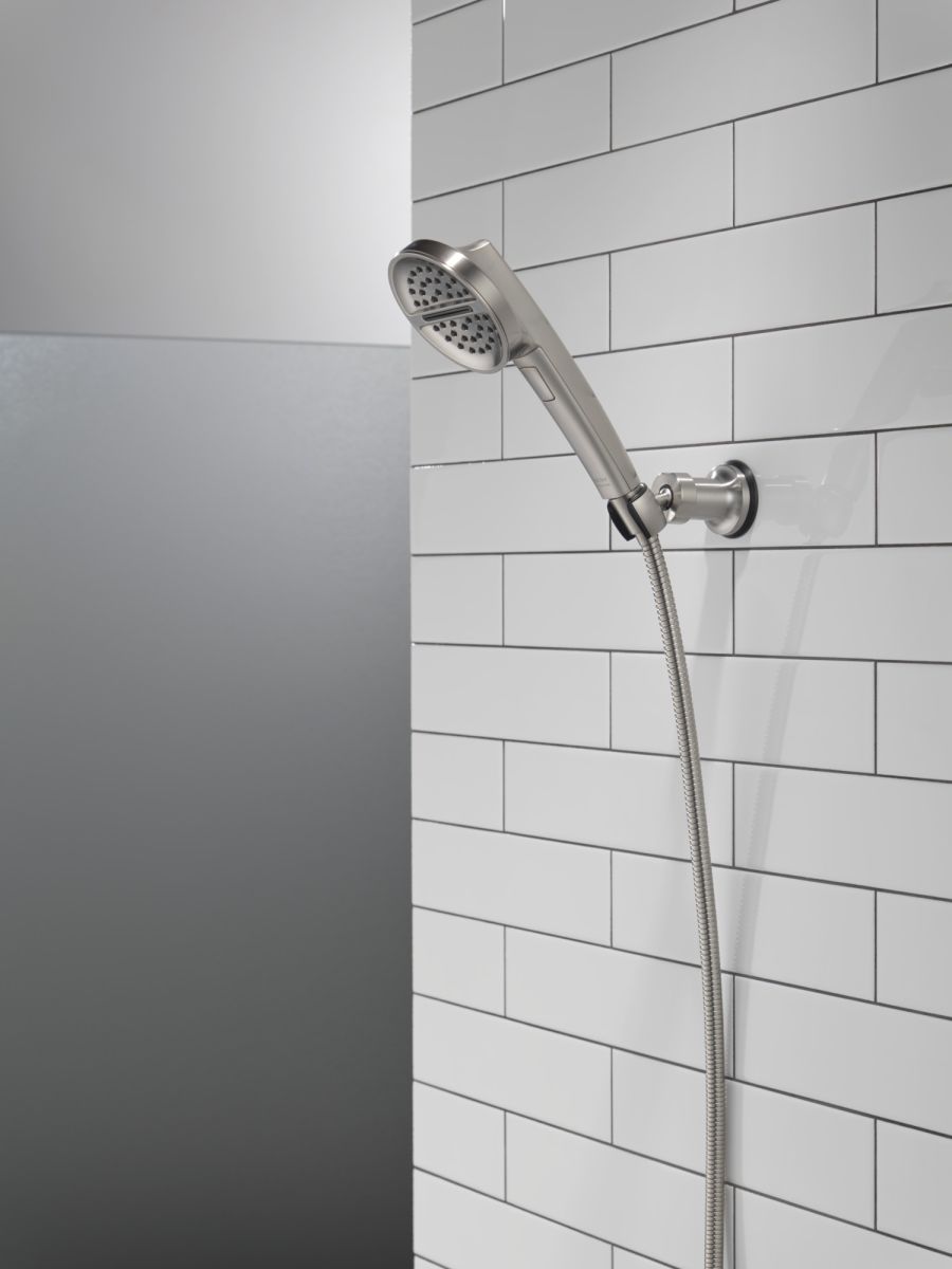 DELTA Universal Showering Components 3-Setting Wall Mount Handshower — Lumicoat® Stainless