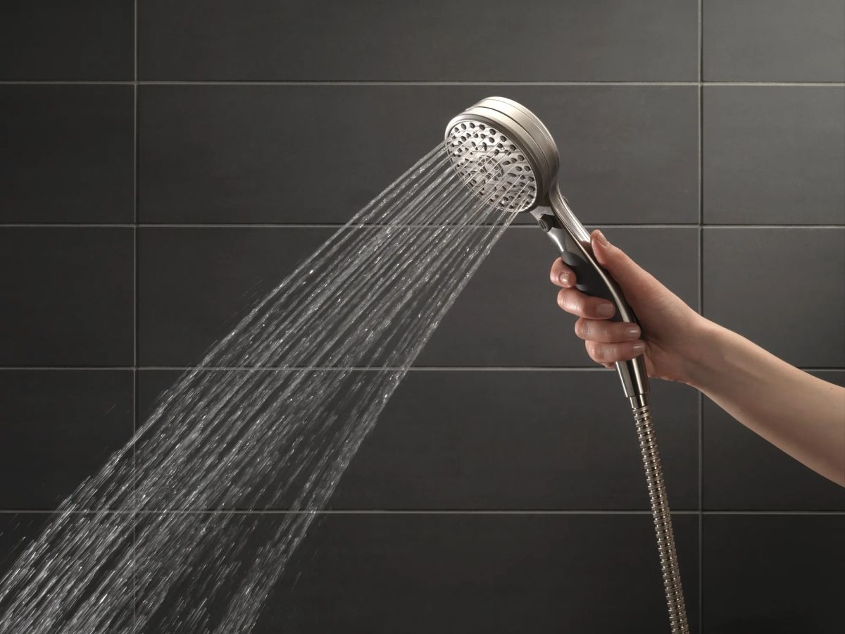 DELTA Universal Showering Components ActivTouch 9-Setting Adjustable Wall Mount Hand Shower — Stainless