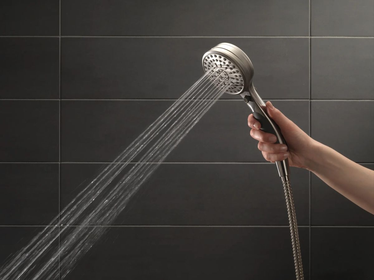 DELTA Universal Showering Components ActivTouch 9-Setting Adjustable Wall Mount Hand Shower — Stainless