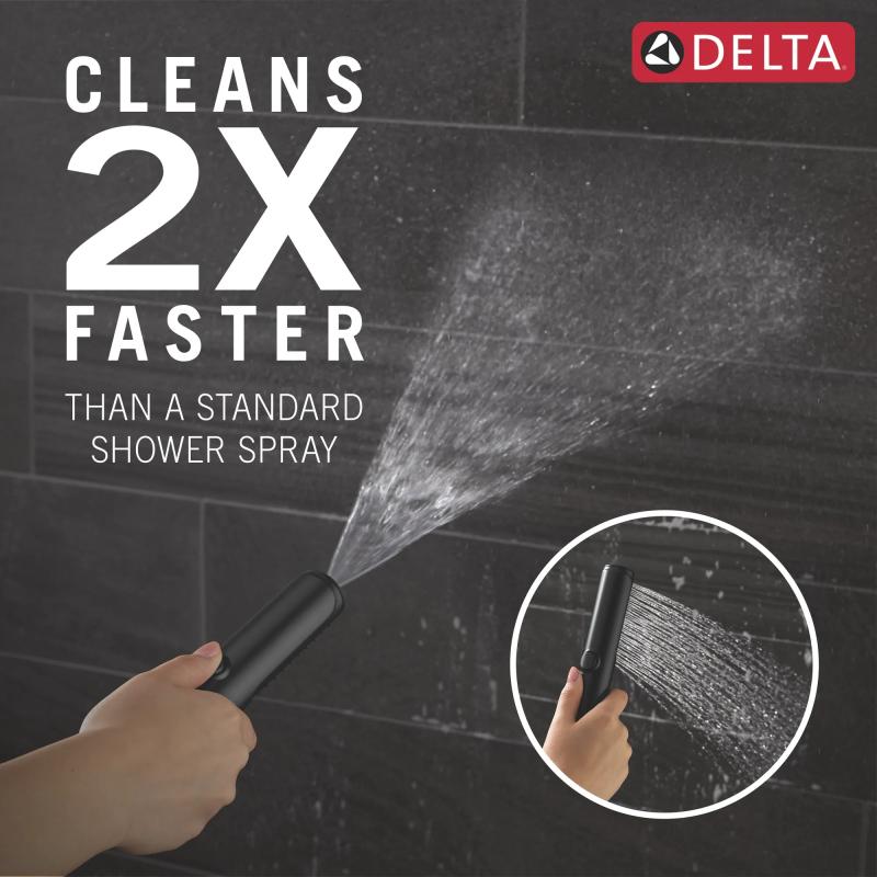 DELTA Universal Showering Components 2-Setting Hand Shower with ProClean Spray – Wall Mount — Matte Black