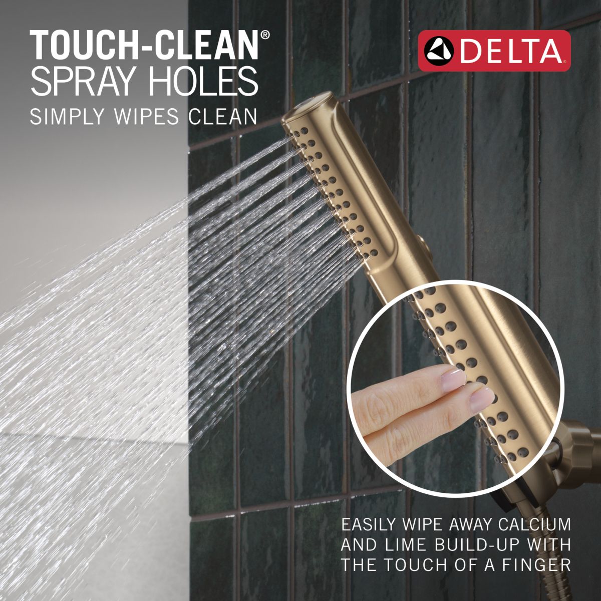 DELTA Universal Showering Components 2-Setting Hand Shower with ProClean Spray – Wall Mount — Lumicoat® Champagne Bronze
