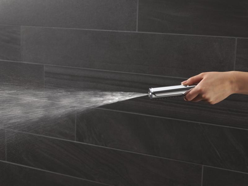 DELTA Universal Showering Components 2-Setting Hand Shower with ProClean Spray – Wall Mount — Lumicoat® Chrome