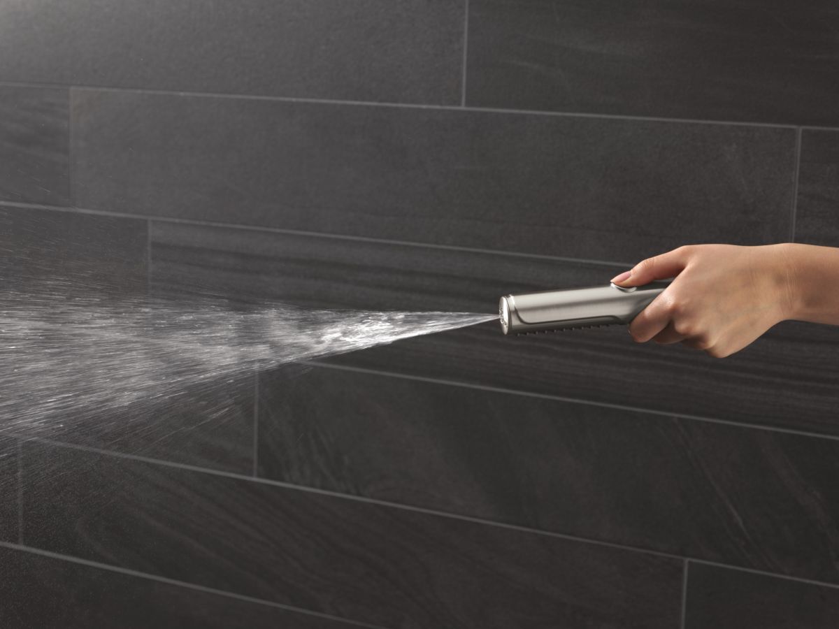 DELTA Universal Showering Components 2-Setting Hand Shower with ProClean Spray – Wall Mount — Lumicoat® Stainless