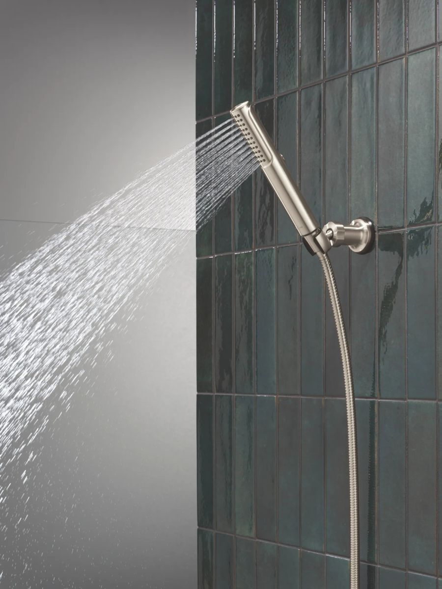 DELTA Universal Showering Components 2-Setting Hand Shower with ProClean Spray – Wall Mount — Lumicoat® Stainless