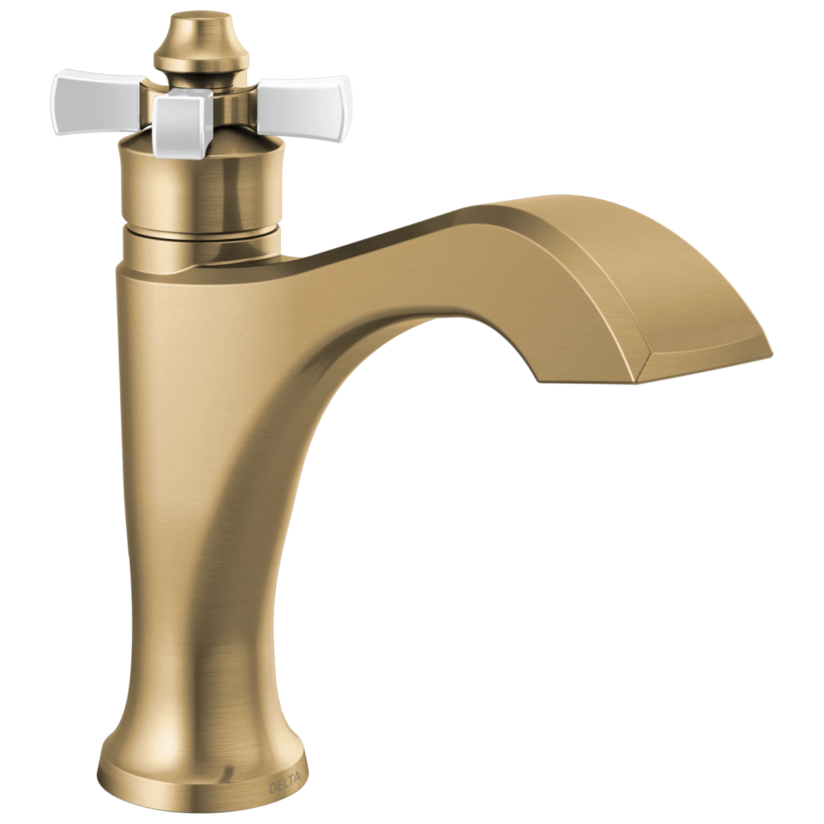 DELTA Dorval Single Handle Bathroom Faucet — Champagne Bronze / Porcelain