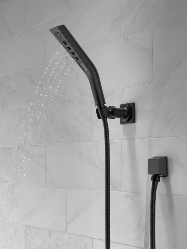 DELTA Universal Showering Components H2OKINETIC 3-Setting Wall Mount Hand Shower — Matte Black
