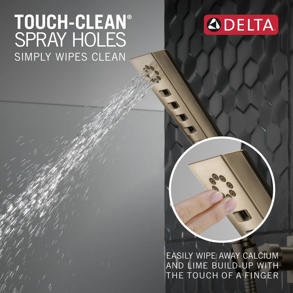 DELTA Universal Showering Components H2OKINETIC 3-Setting Wall Mount Hand Shower — Lumicoat® Champagne Bronze