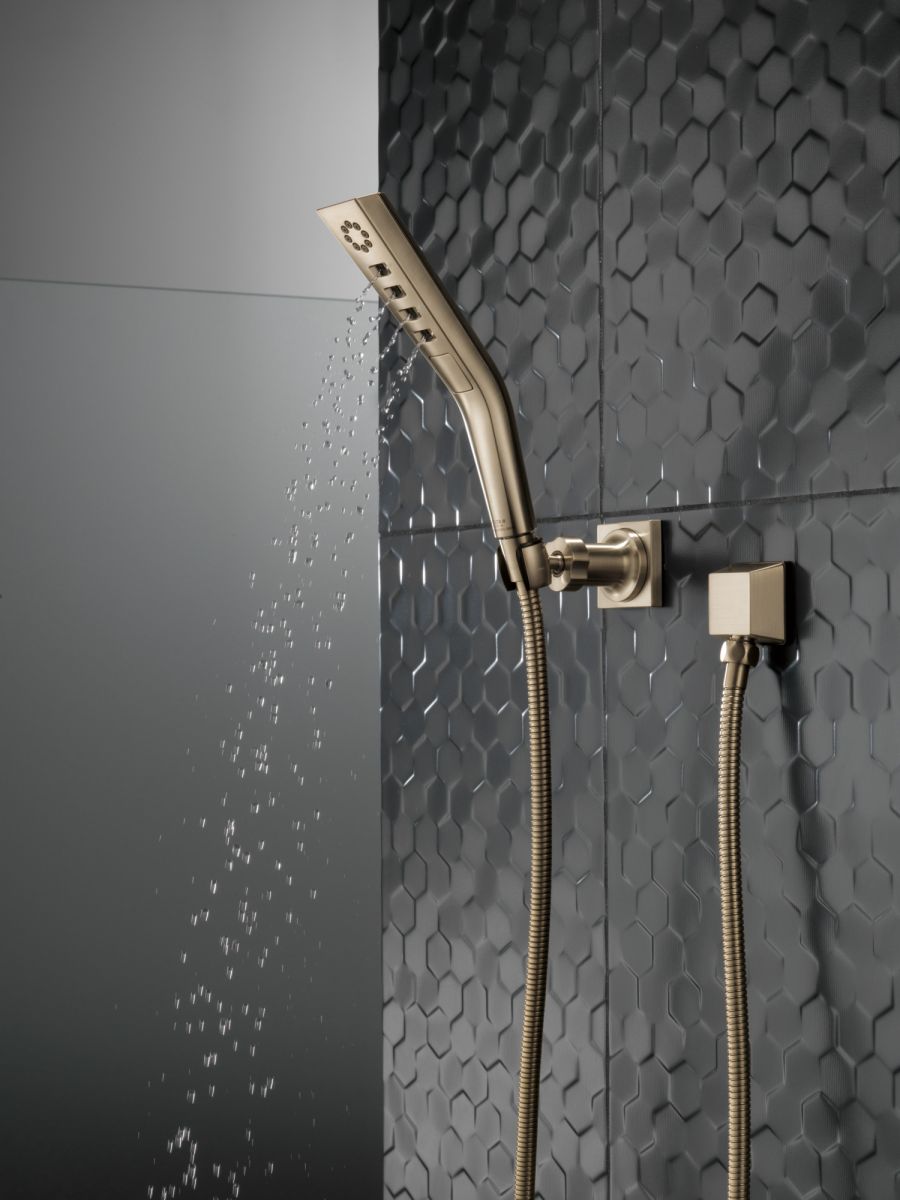 DELTA Universal Showering Components H2OKINETIC 3-Setting Wall Mount Hand Shower — Lumicoat® Champagne Bronze