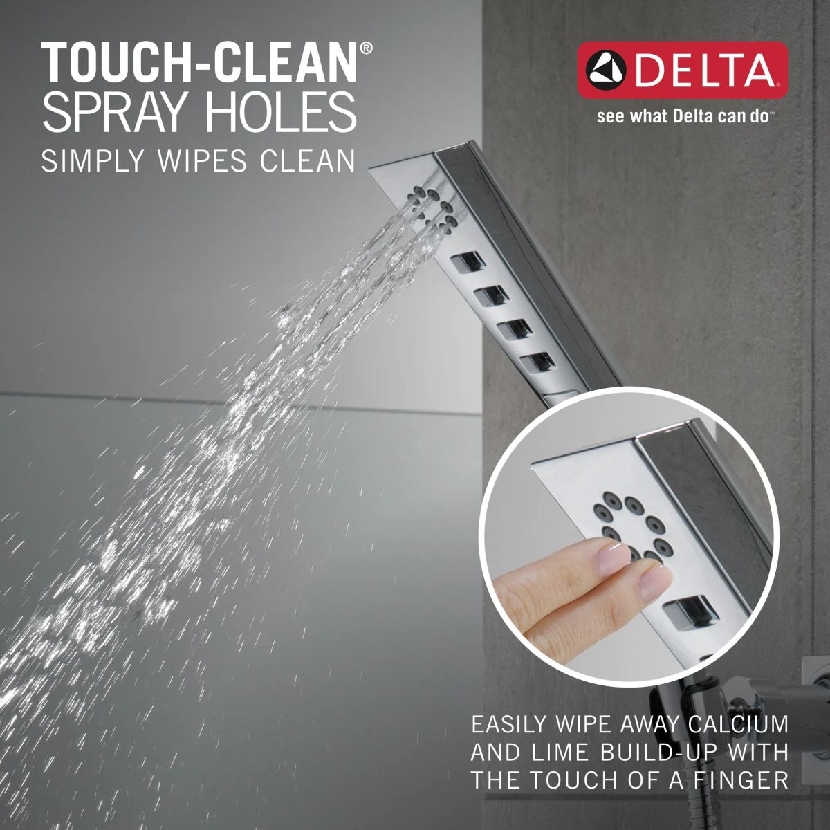 DELTA Universal Showering Components H2OKINETIC 3-Setting Wall Mount Hand Shower — Lumicoat® Chrome