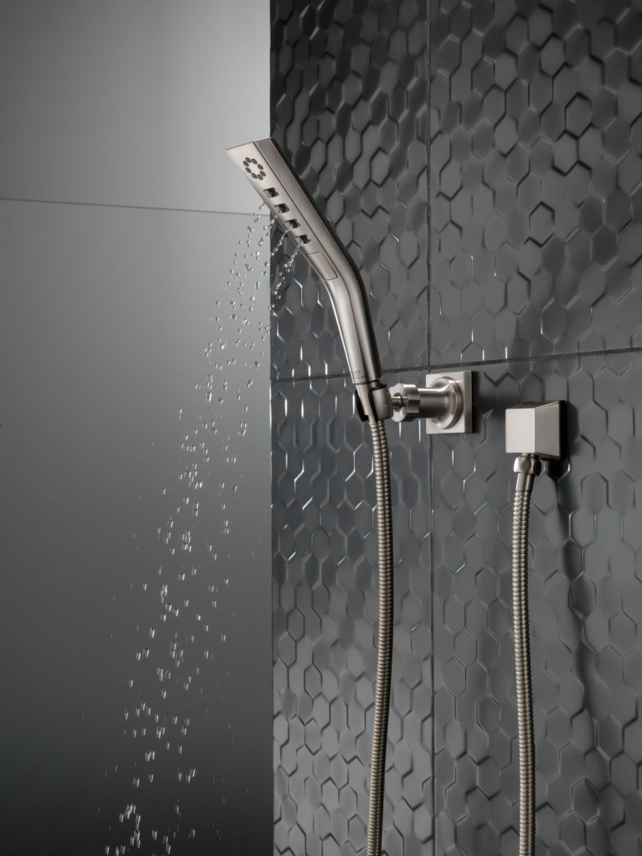 DELTA Universal Showering Components H2OKINETIC 3-Setting Wall Mount Hand Shower — Lumicoat® Stainless