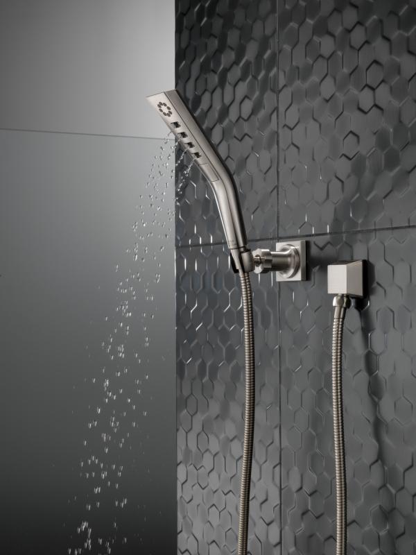 DELTA Universal Showering Components H2OKINETIC 3-Setting Wall Mount Hand Shower — Lumicoat® Stainless