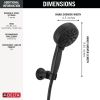 DELTA Universal Showering Components 7-Setting Wall Mount Hand Shower with Cleaning Spray — Matte Black