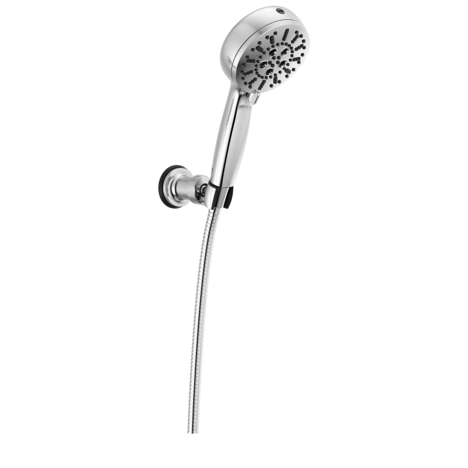 DELTA Universal Showering Components 7-Setting Wall Mount Hand Shower with Cleaning Spray — Lumicoat® Chrome