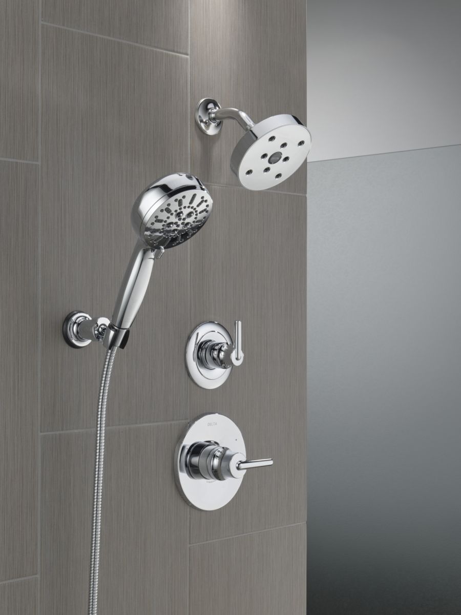 DELTA Universal Showering Components 7-Setting Wall Mount Hand Shower with Cleaning Spray — Lumicoat® Chrome