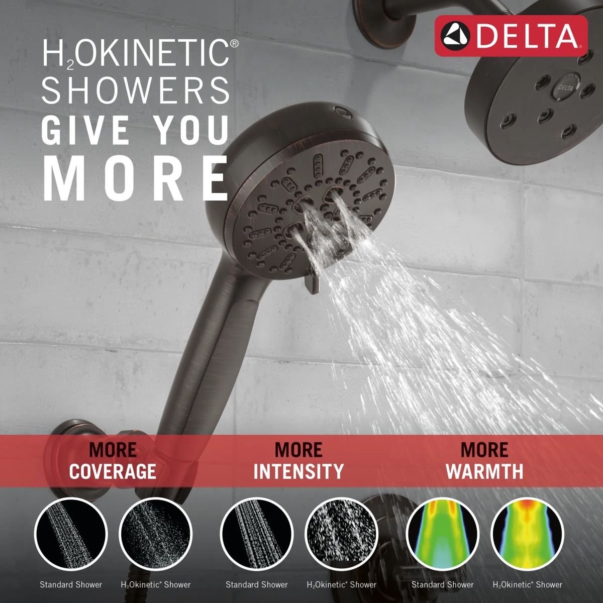 DELTA Universal Showering Components 7-Setting Wall Mount Hand Shower with Cleaning Spray — Venetian Bronze