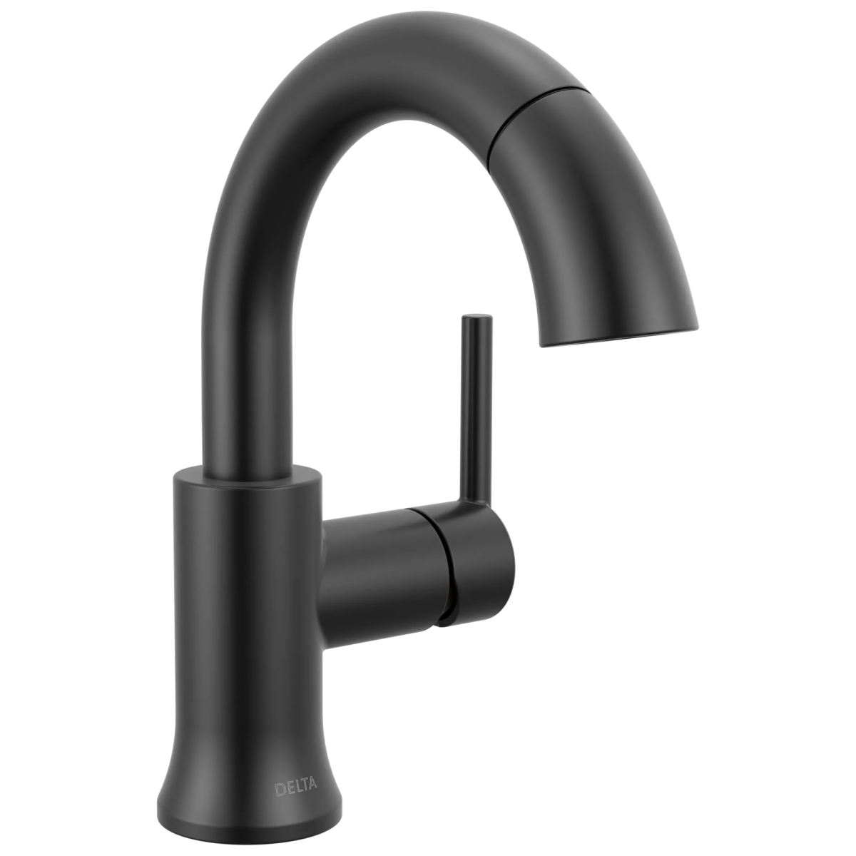 DELTA Trinsic Single Handle Pull-Down Bathroom Faucet — Matte Black