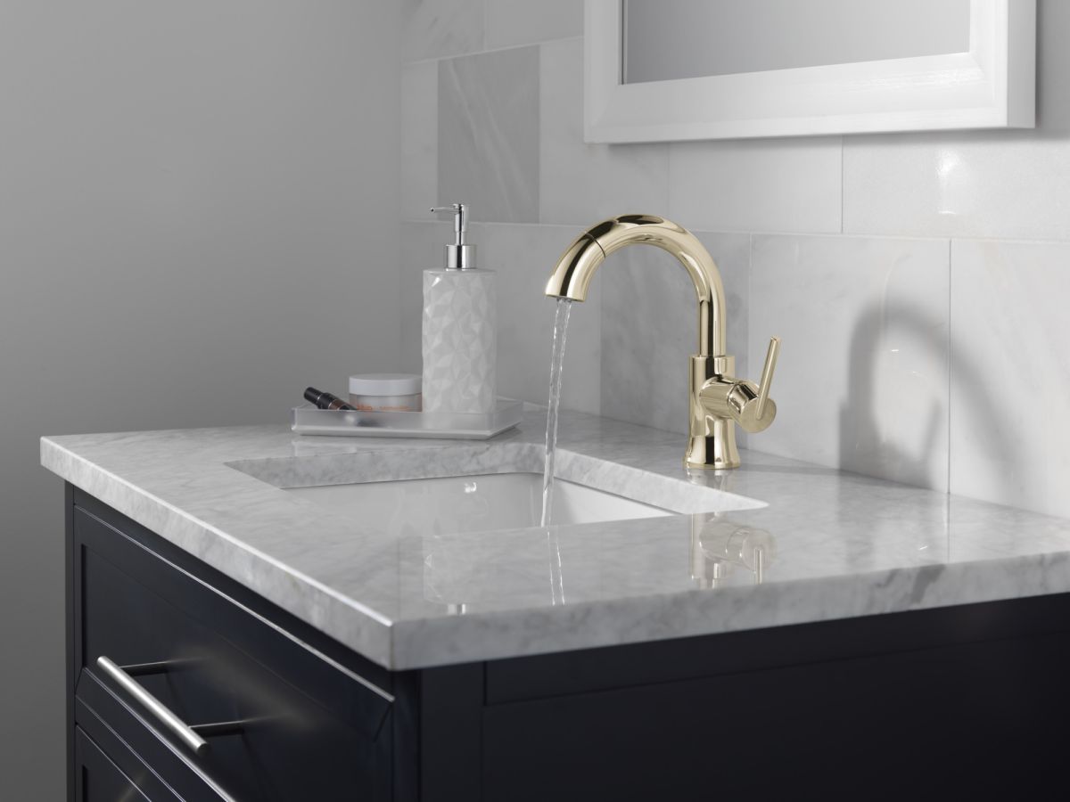 DELTA Trinsic Single Handle Pull-Down Bathroom Faucet — Polished Nickel