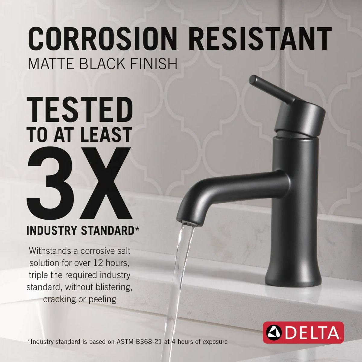 DELTA Trinsic Single Handle Bathroom Faucet — Matte Black