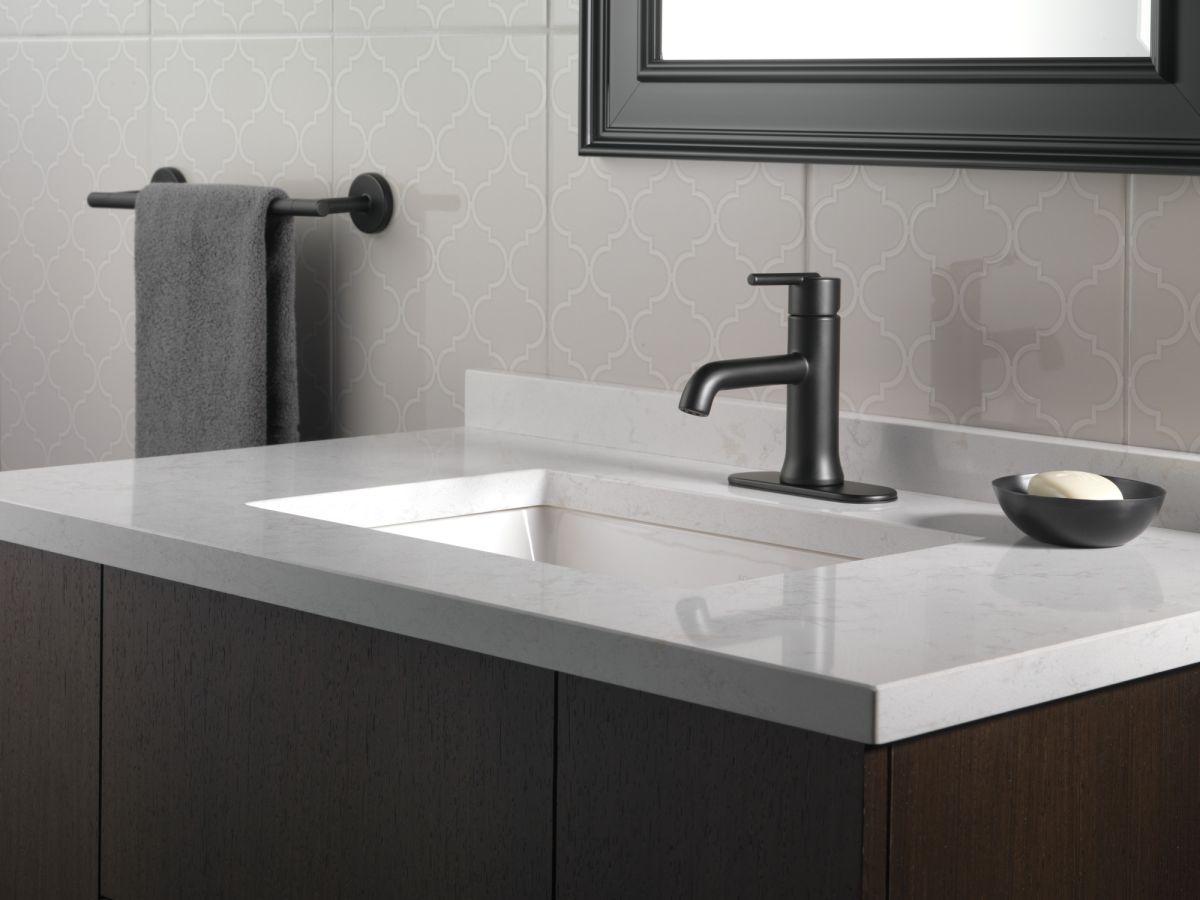 DELTA Trinsic Single Handle Bathroom Faucet — Matte Black
