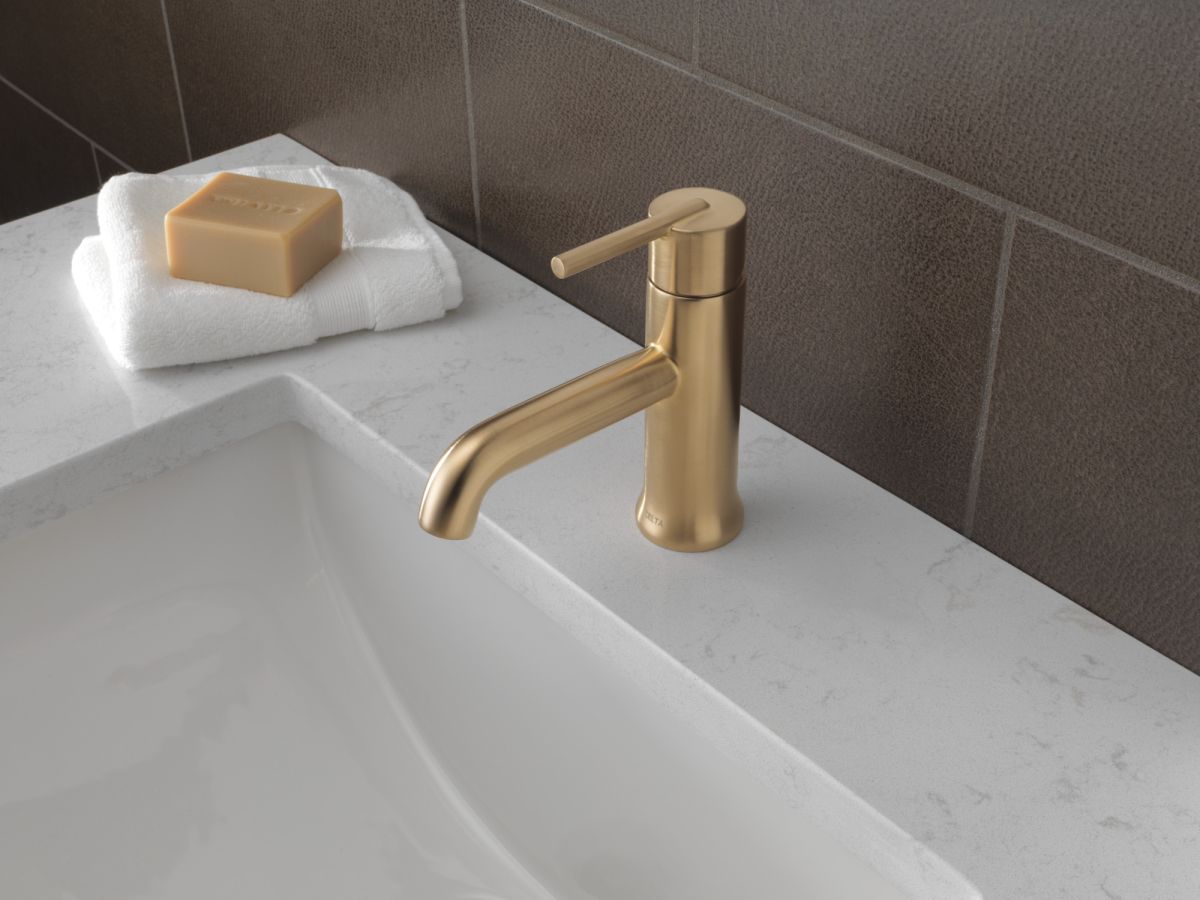 DELTA Trinsic Single Handle Bathroom Faucet — Champagne Bronze