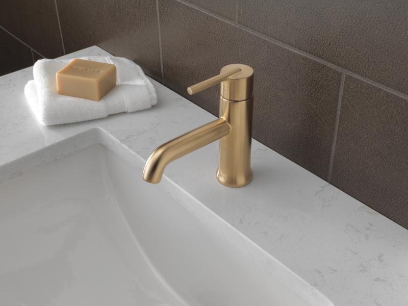 DELTA Trinsic Single Handle Bathroom Faucet — Champagne Bronze