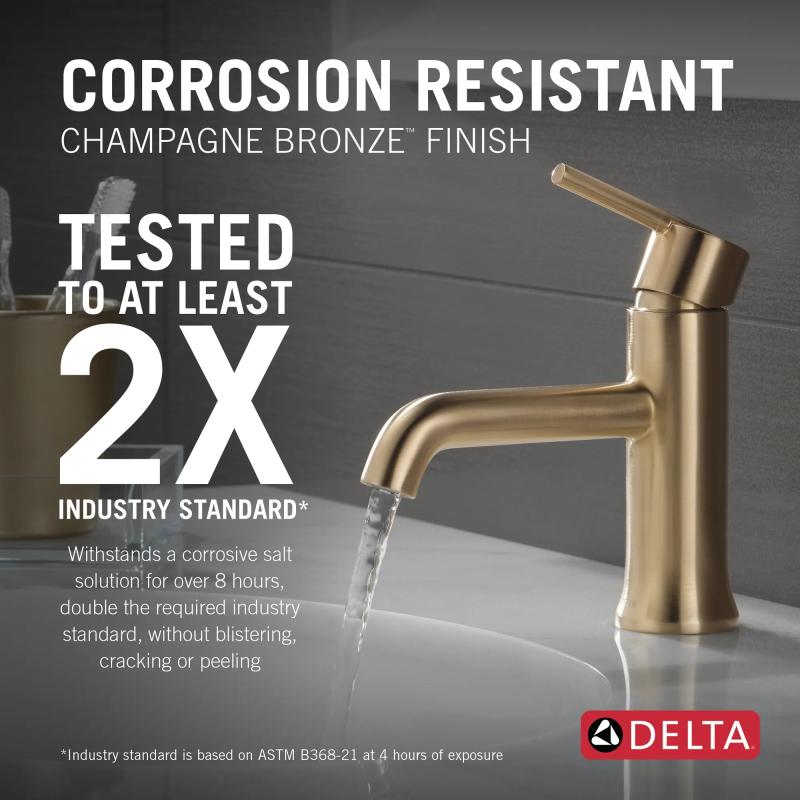 DELTA Trinsic Single Handle Bathroom Faucet — Champagne Bronze