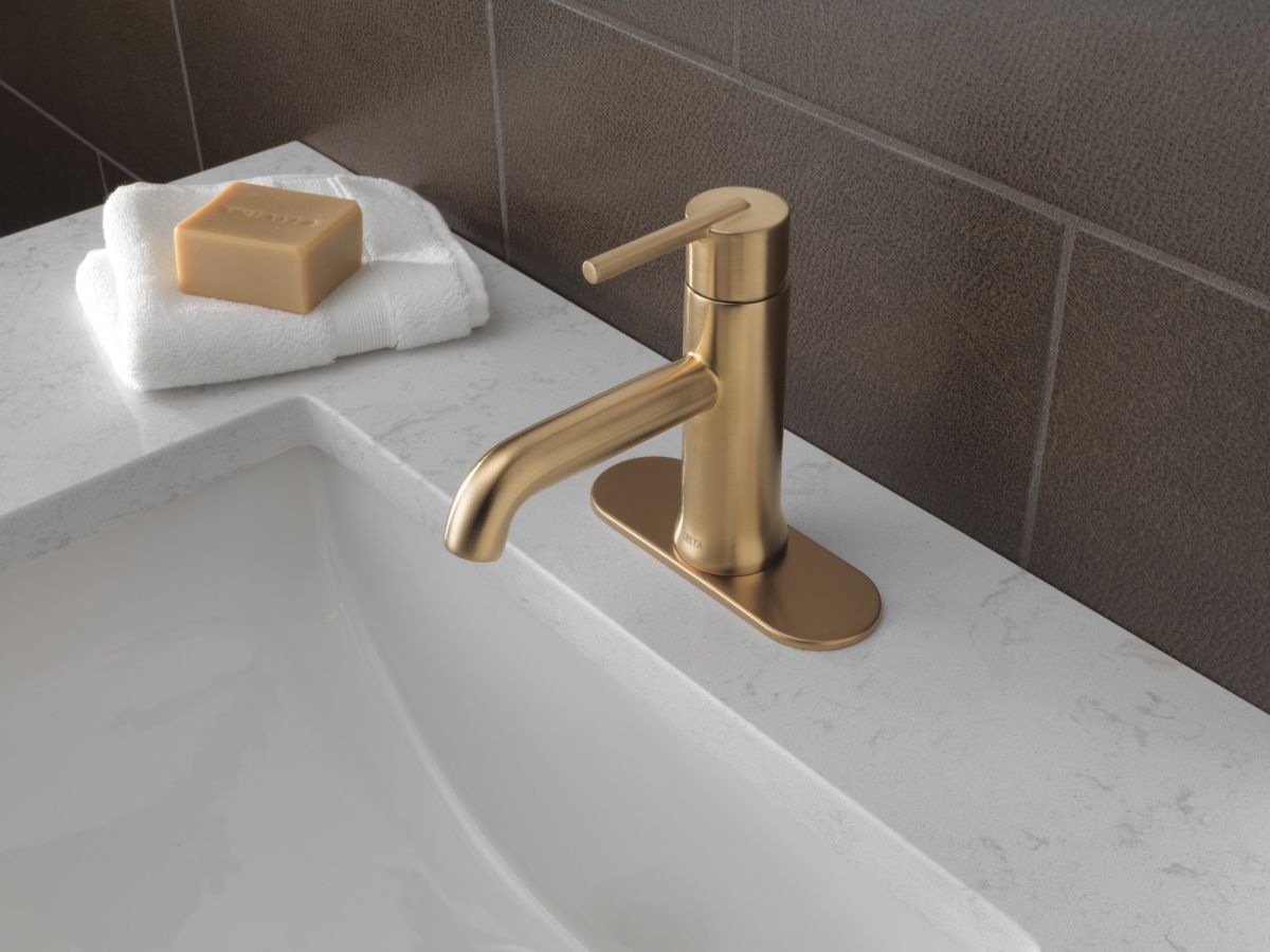 DELTA Trinsic Single Handle Bathroom Faucet — Champagne Bronze