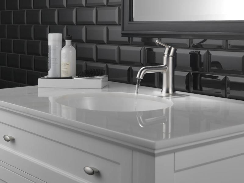 DELTA Trinsic Single Handle Bathroom Faucet — Stainless