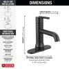 DELTA Trinsic Touch2O Bathroom Faucet with Touchless Technology — Matte Black