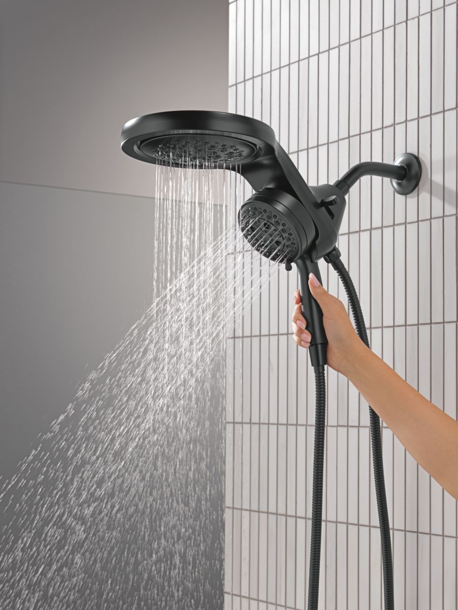DELTA Universal Showering Components 6-Setting HydroRain with ProClean — Matte Black