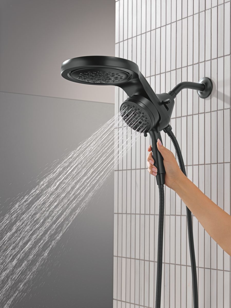 DELTA Universal Showering Components 6-Setting HydroRain with ProClean — Matte Black