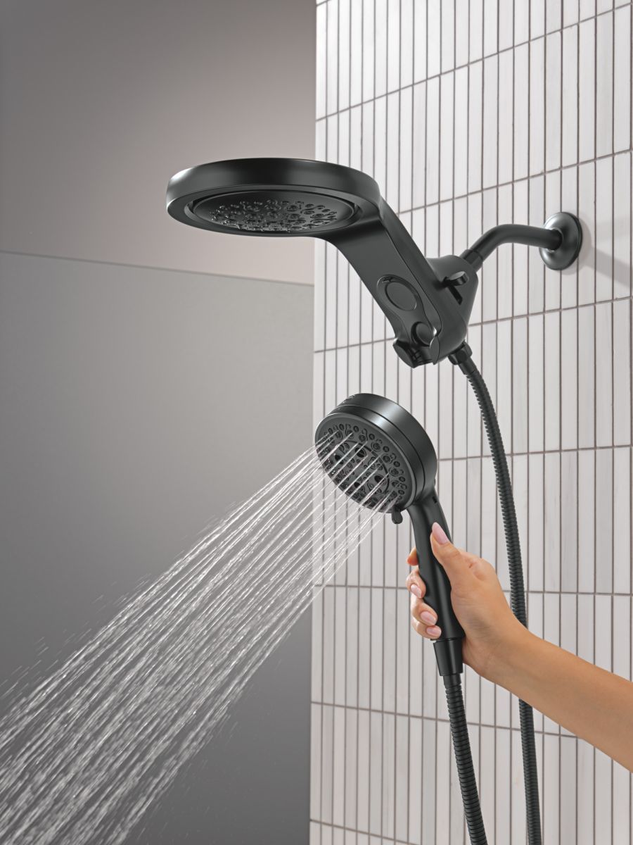 DELTA Universal Showering Components 6-Setting HydroRain with ProClean — Matte Black