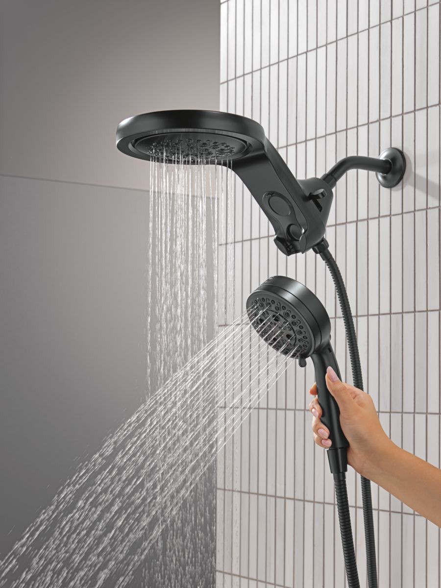 DELTA Universal Showering Components 6-Setting HydroRain with ProClean — Matte Black