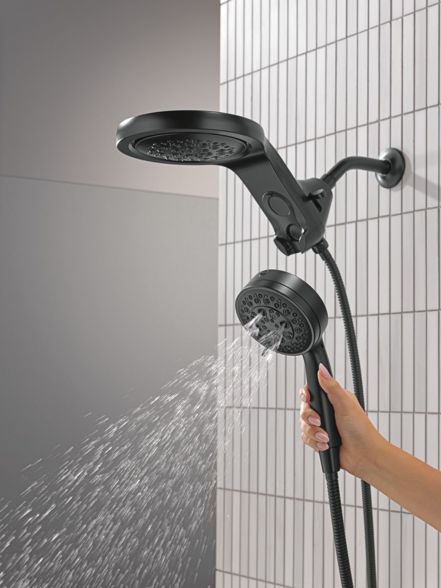 DELTA Universal Showering Components 6-Setting HydroRain with ProClean — Matte Black