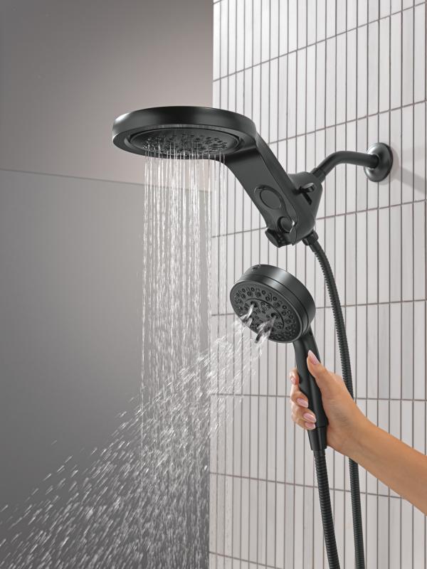 DELTA Universal Showering Components 6-Setting HydroRain with ProClean — Matte Black