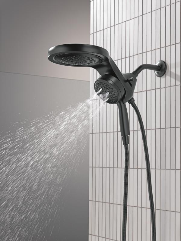 DELTA Universal Showering Components 6-Setting HydroRain with ProClean — Matte Black
