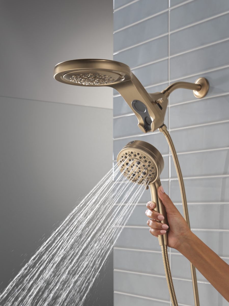 DELTA Universal Showering Components 6-Setting HydroRain with ProClean — Lumicoat® Champagne Bronze